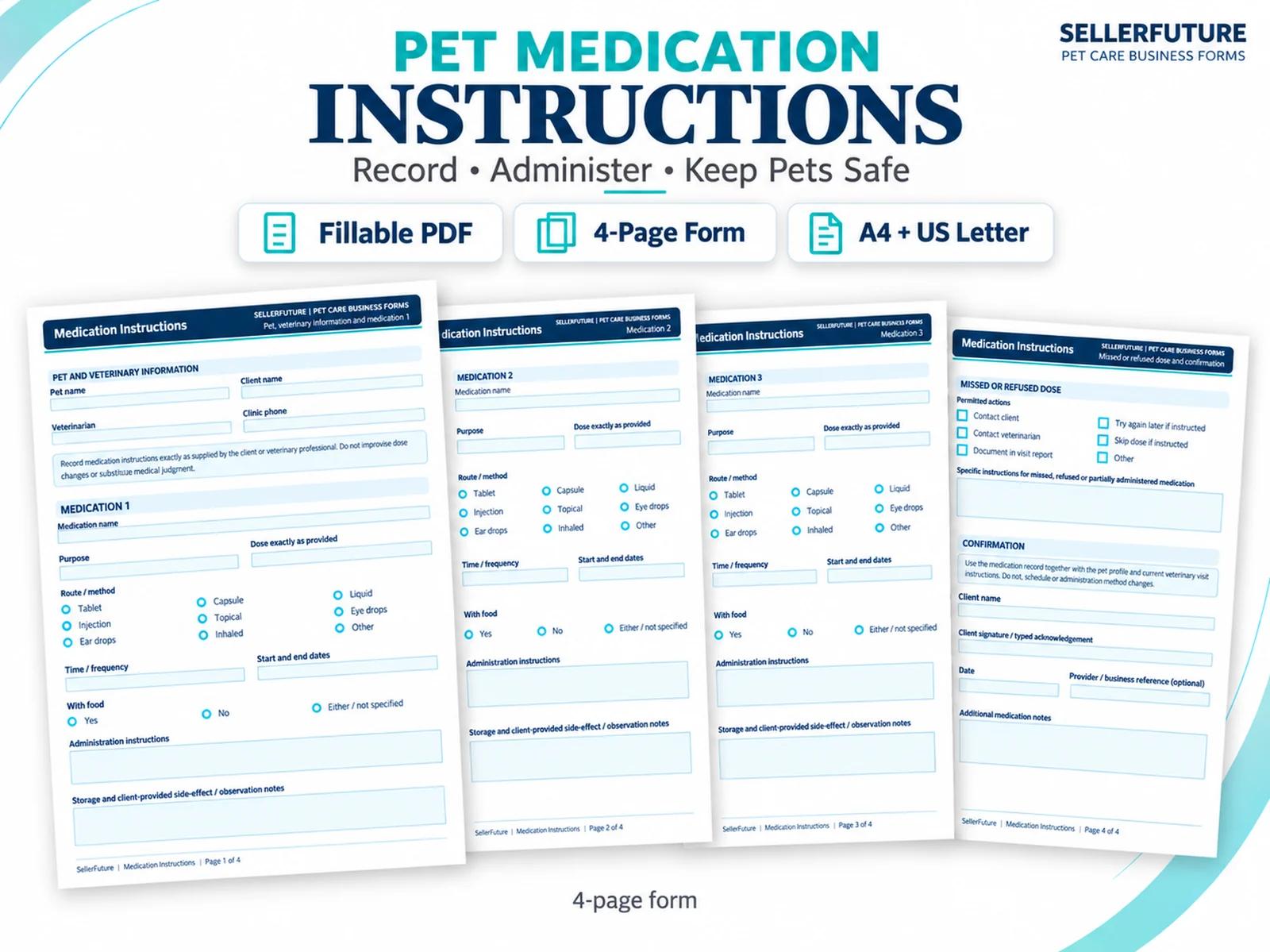 SellerFuture Medication Instructions fillable PDF product preview
