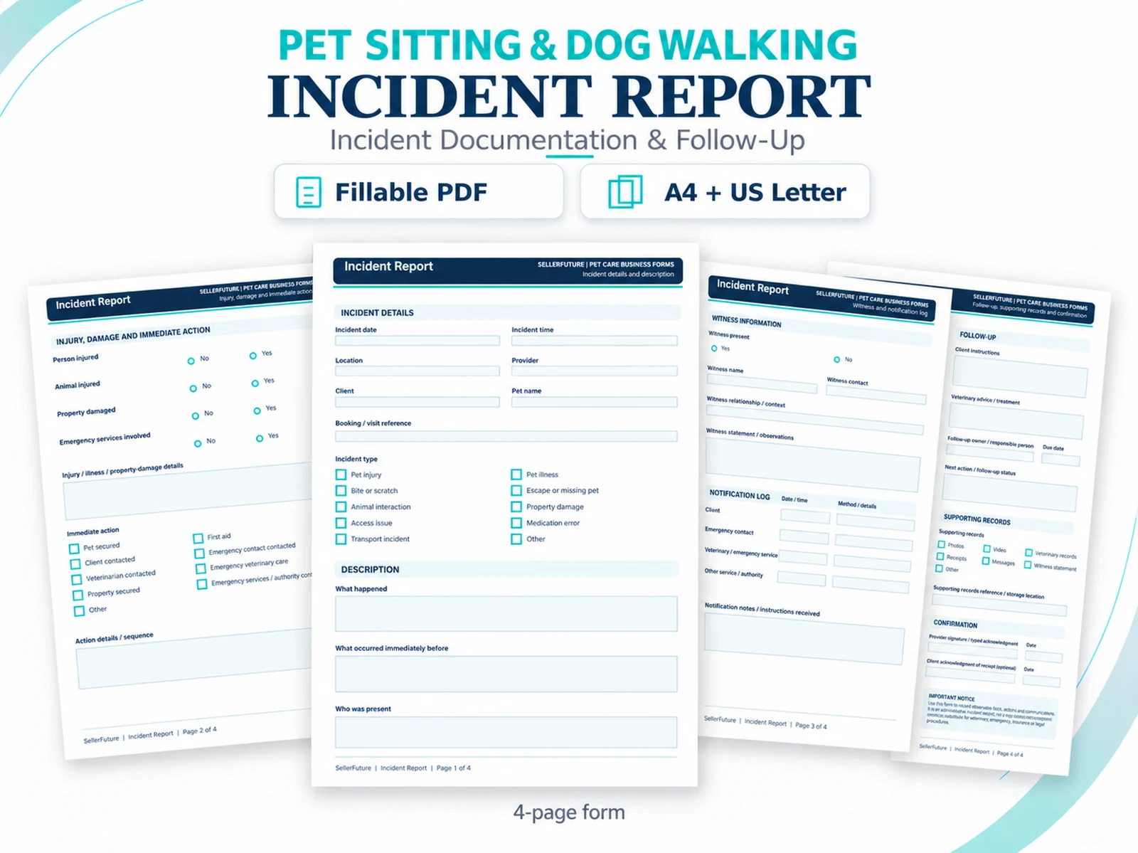 SellerFuture Incident Report fillable PDF product preview
